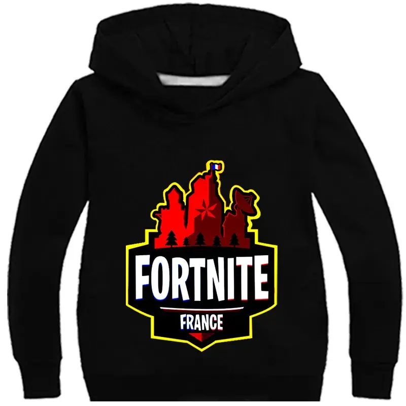 2018 Fortnite France Kids Hoodie Grey — feature 7