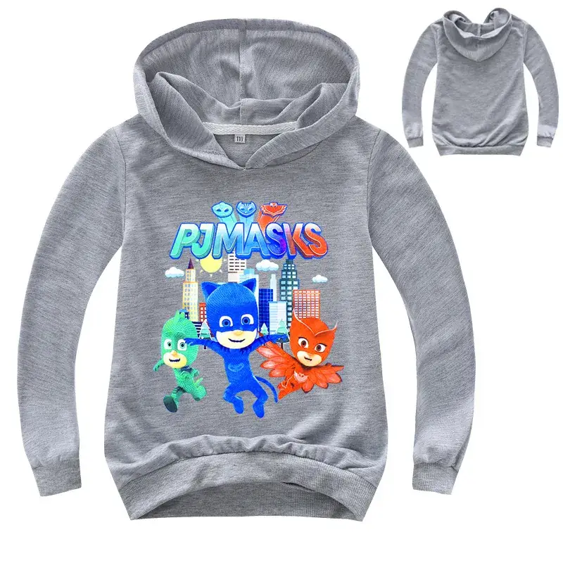 2020 Kids Cartoon Printed Hoodie Grey Multi Color — feature 5