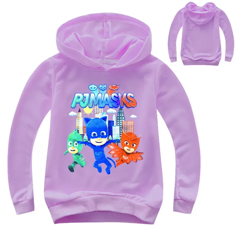 2020 Kids Cartoon Printed Hoodie Grey Multi Color - Image 4