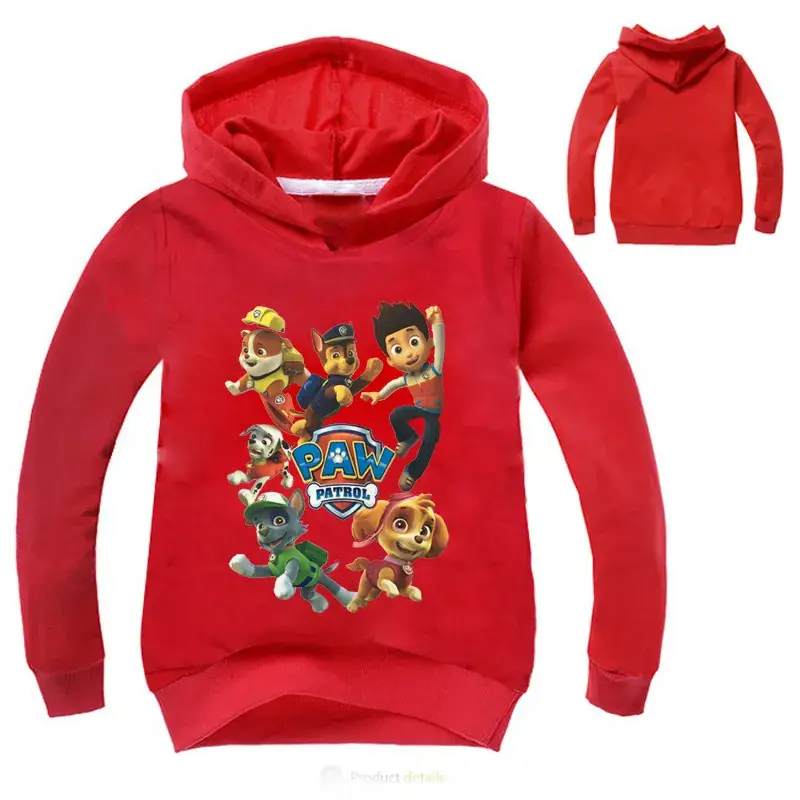 Red Cartoon Dog Hoodie Set for Kids — feature 4