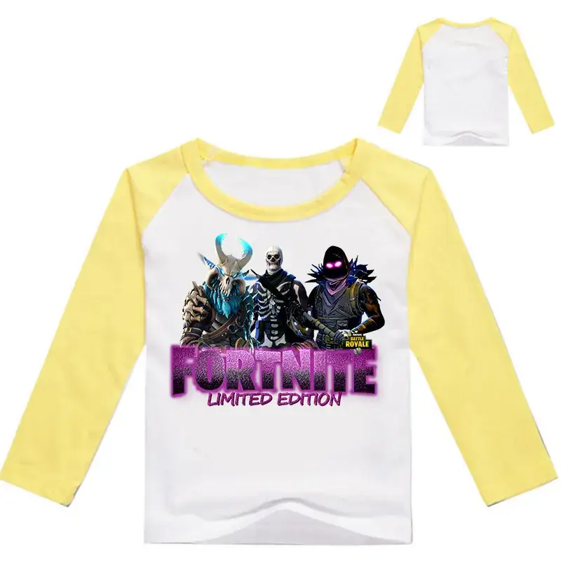 Fortnite Limited Edition Kids Long Sleeve T-Shirt Yellow White — feature 11