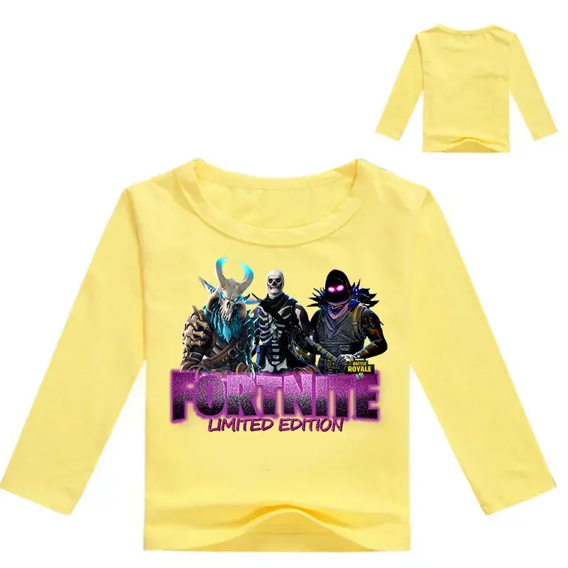 Fortnite Limited Edition Kids Long Sleeve T-Shirt Yellow White — feature 4
