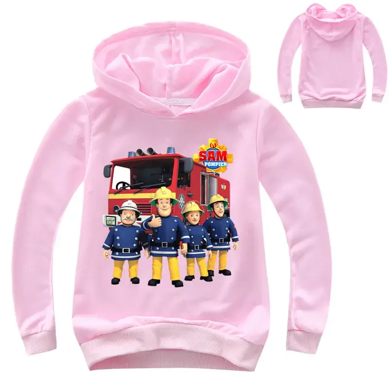 Kids Firefighter Hoodie Purple Hooded Sweatshirt — feature 10