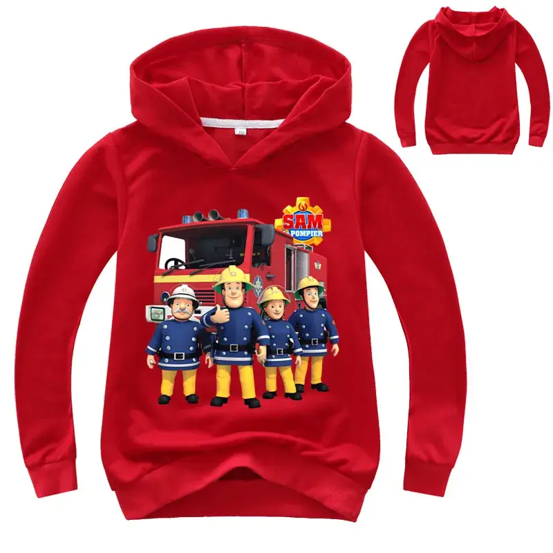 Kids Firefighter Hoodie Purple Hooded Sweatshirt — feature 2