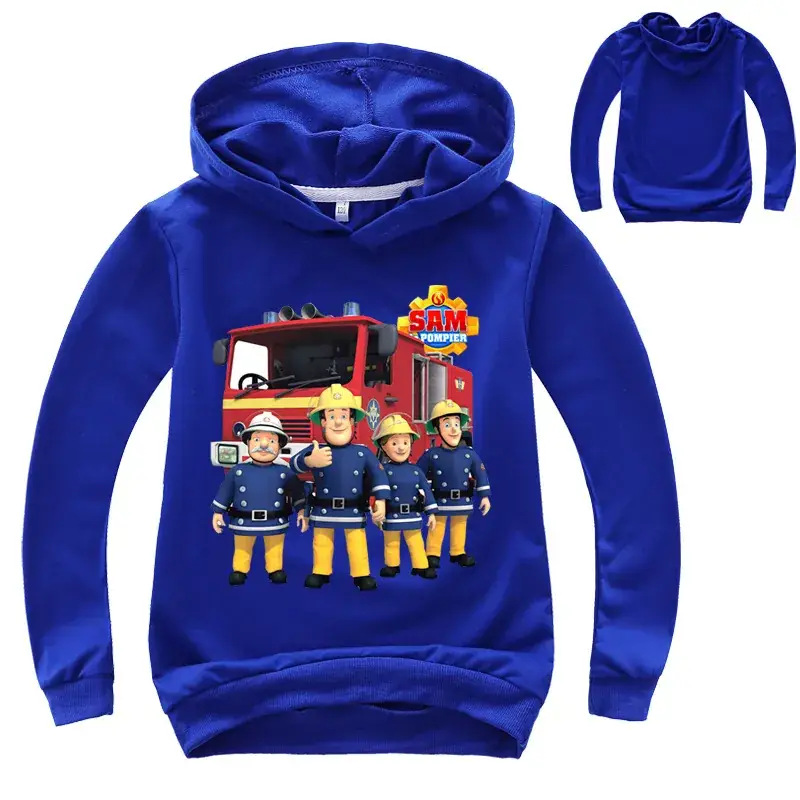 Kids Firefighter Hoodie Purple Hooded Sweatshirt — feature 4