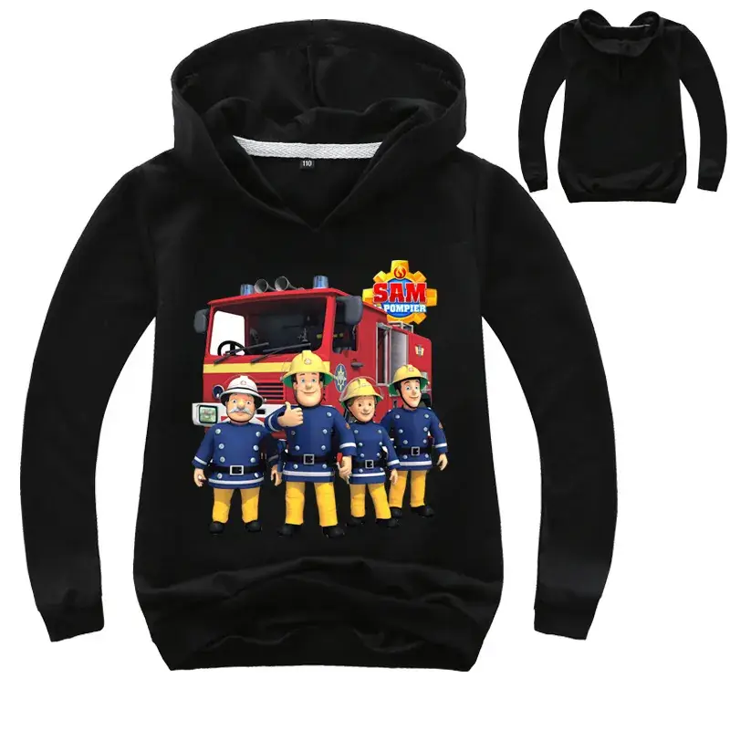 Kids Firefighter Hoodie Purple Hooded Sweatshirt — feature 5