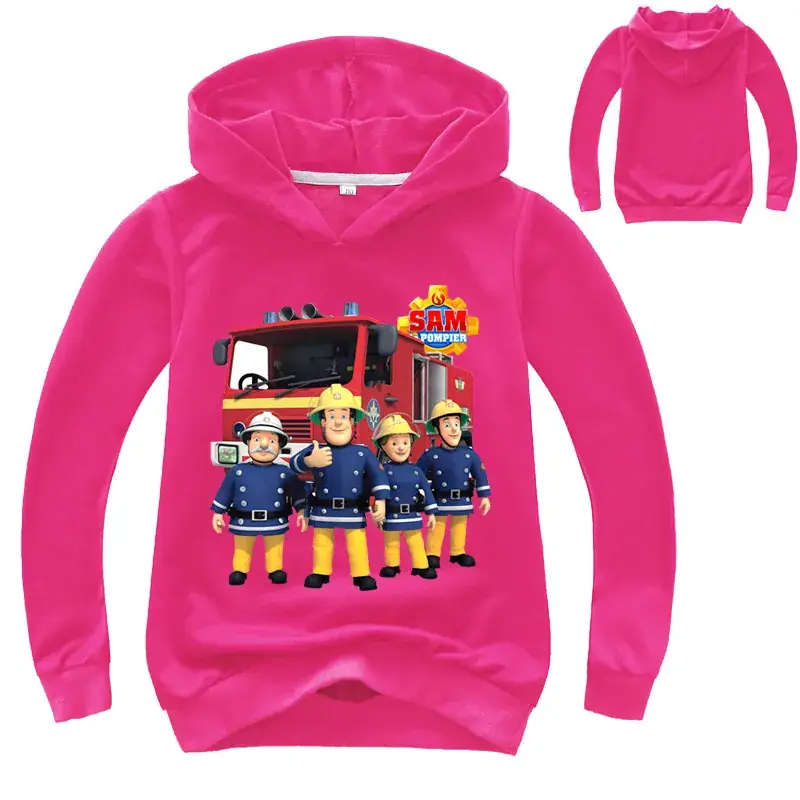 Kids Firefighter Hoodie Purple Hooded Sweatshirt — feature 9