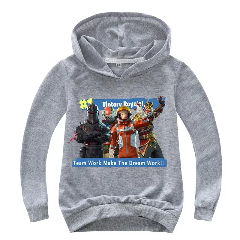 Victor's Comic Hoodie for Kids Grey Long Sleeve - Image 4