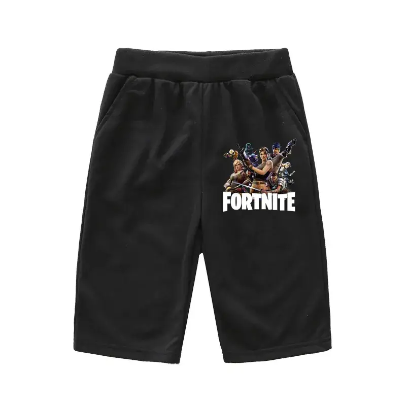 Children's Black Fortnite Shorts Middle Size — feature 9
