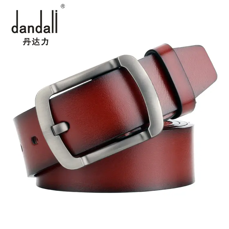 Men's Retro Leather Belt with Silver Buckle - Image 5