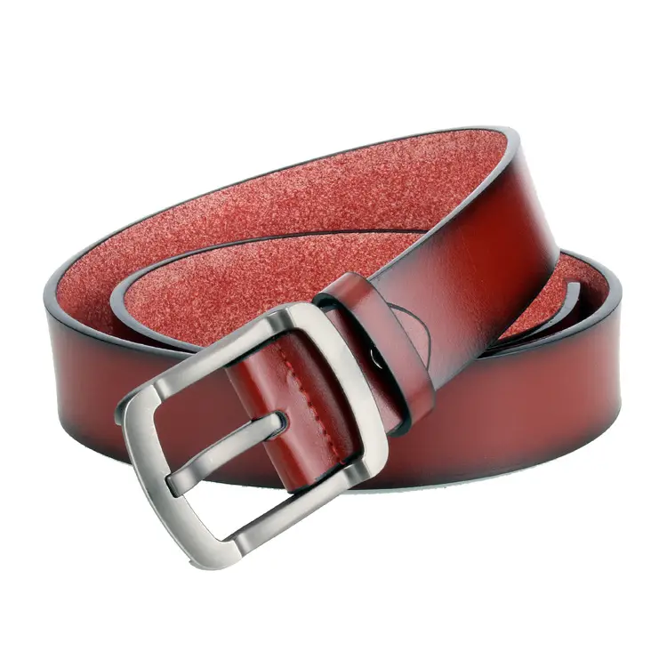 Men's Retro Leather Belt with Silver Buckle - Image 7