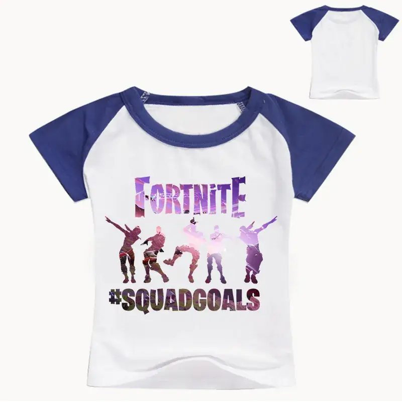 Fortnite Squad Girls T-Shirt Black Round Neck Short Sleeve