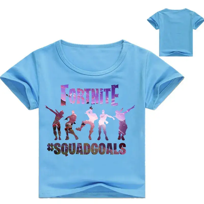 Fortnite Squad Girls T-Shirt Black Round Neck Short Sleeve