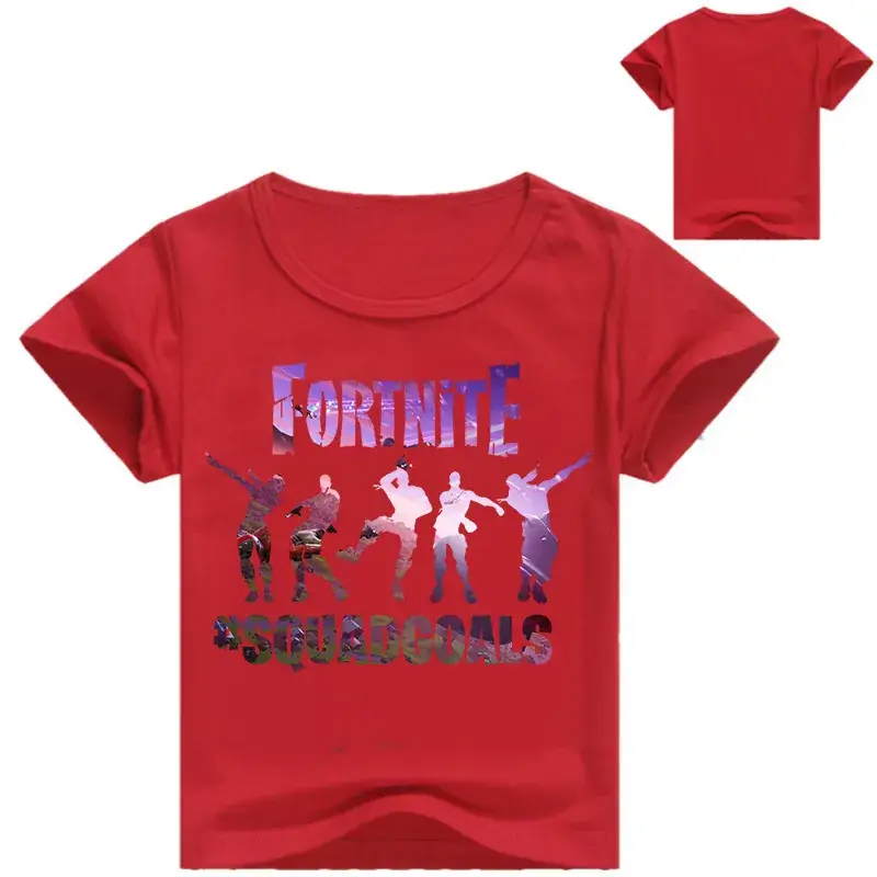 Fortnite Squad Girls T-Shirt Black Round Neck Short Sleeve