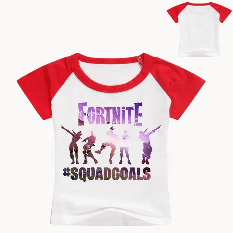 Fortnite Squad Girls T-Shirt Black Round Neck Short Sleeve