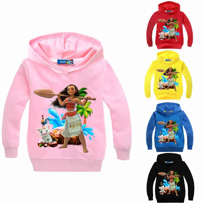 Red Cartoon Ocean Character Hoodie for Kids 2017 - Image 8