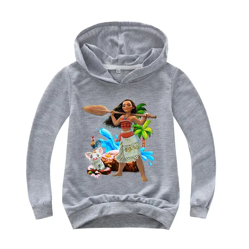 Red Cartoon Ocean Character Hoodie for Kids 2017 - Image 3