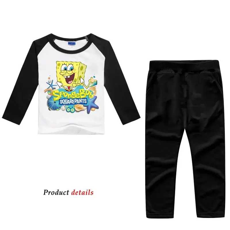 SpongeBob Printed Red T-Shirt & Pants Set for Boys Girls — feature 8