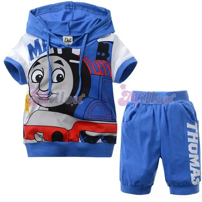 Thomas the Tank Top Boys Hoodie Shorts Set Blue — feature 2