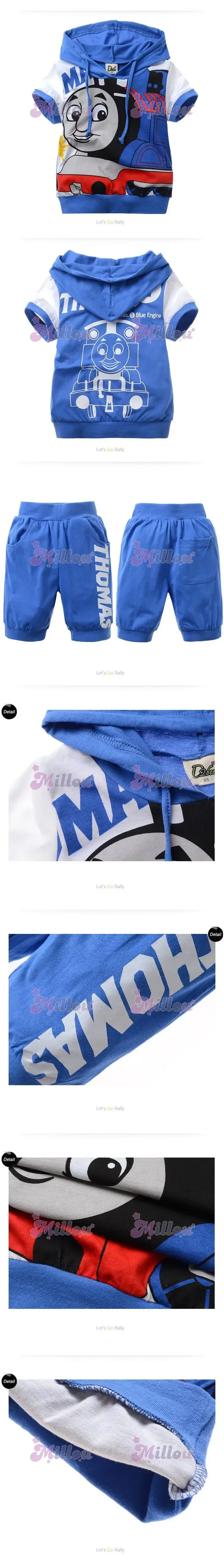 Thomas the Tank Top Boys Hoodie Shorts Set Blue — feature 3
