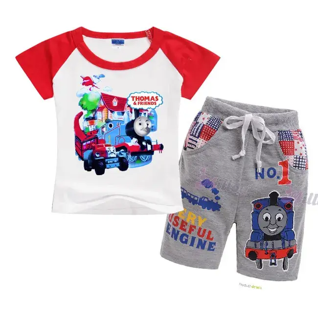 Thomas the Trains Set for Boys Girls Short Sleeve Cartoon Print - Image 7
