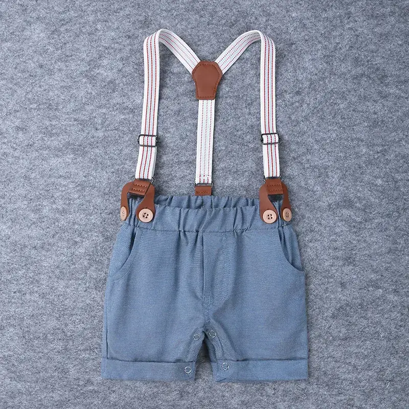 Boys Crossbody Shorts Set Blue Cotton Summer - Image 4