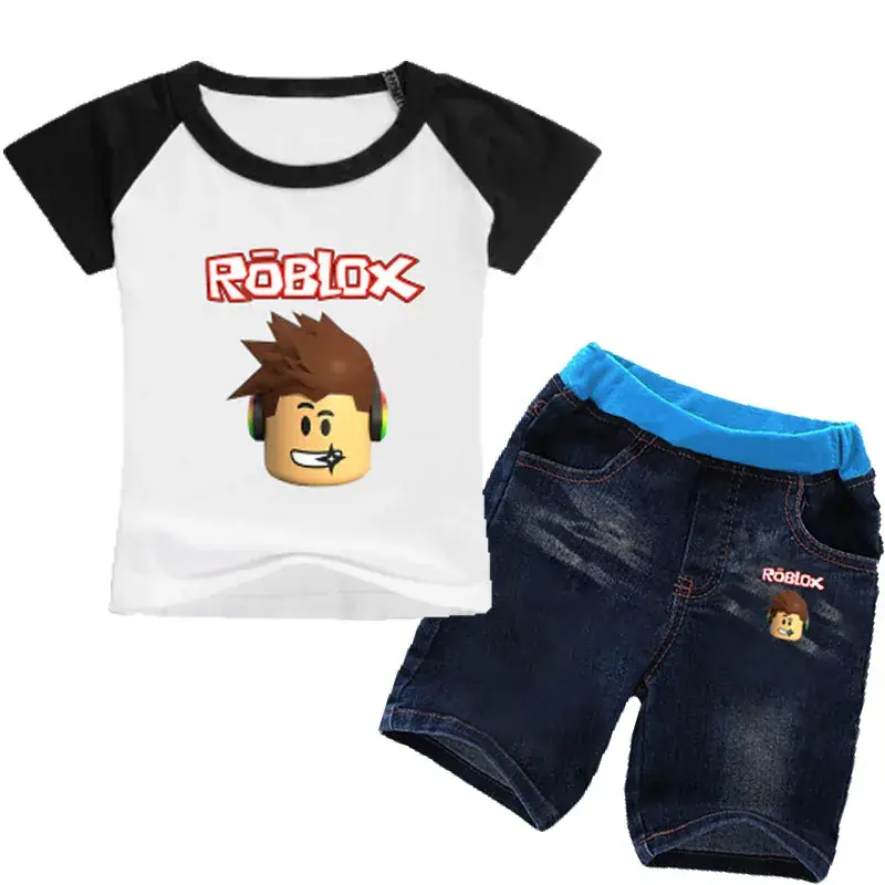 Roblox Kids T-Shirt & Shorts Set White Black Blue — feature 4