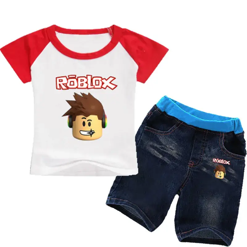 Roblox Kids T-Shirt & Shorts Set White Black Blue — feature 5