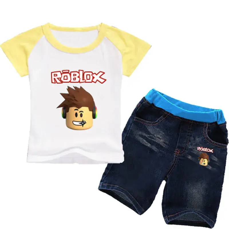 Roblox Kids T-Shirt & Shorts Set White Black Blue — feature 6