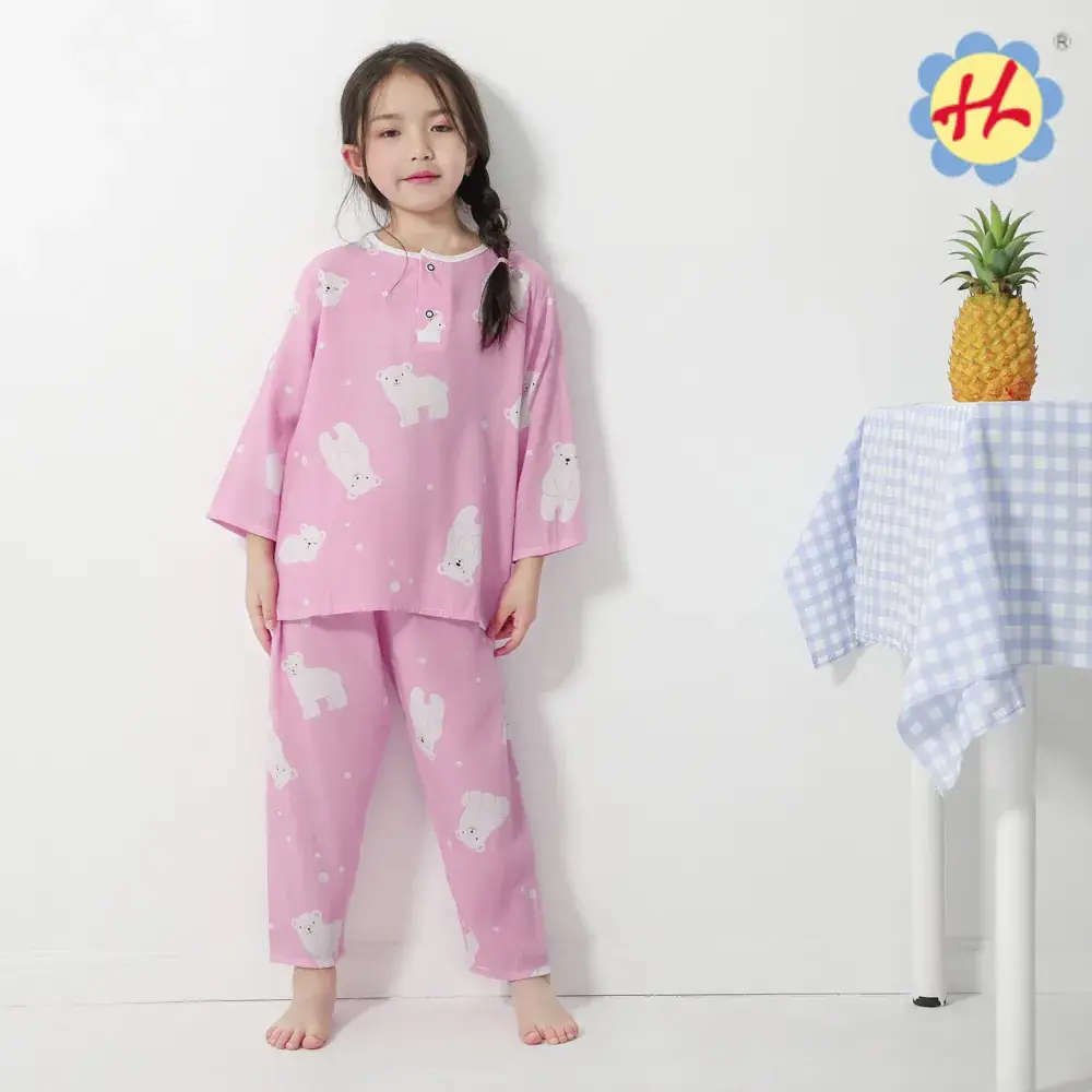 Children's Cartoon Cotton Silk Pajamas Set