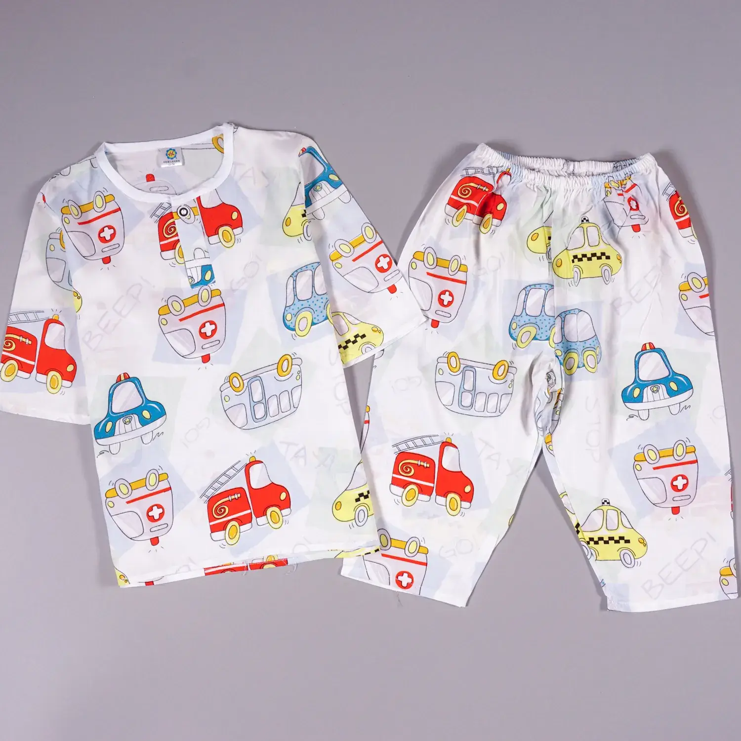 Children's Cartoon Cotton Silk Pajamas Set