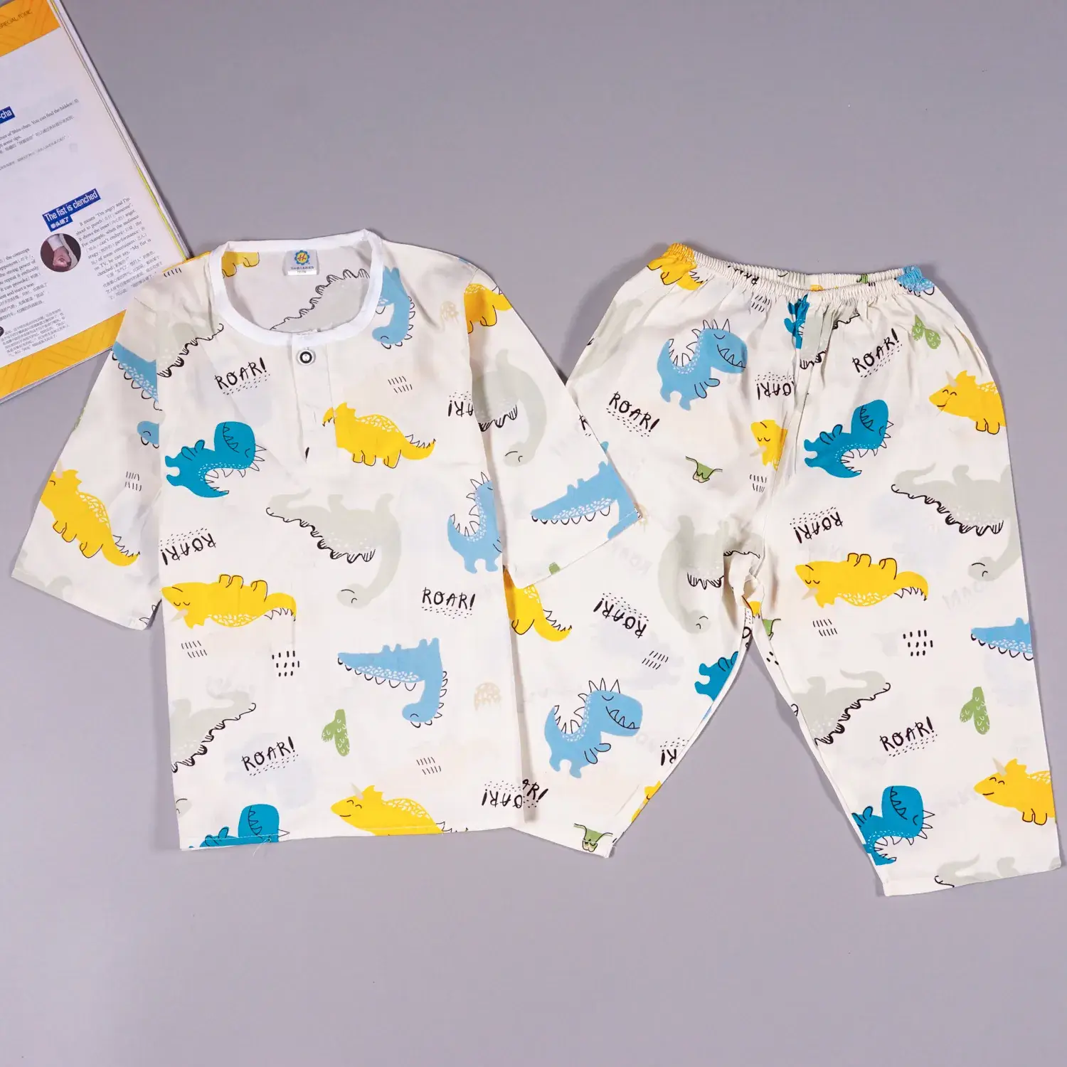 Children's Cartoon Cotton Silk Pajamas Set