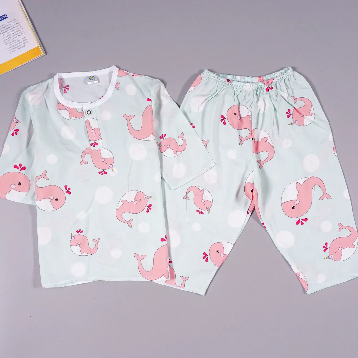 Children's Cartoon Cotton Silk Pajamas Set