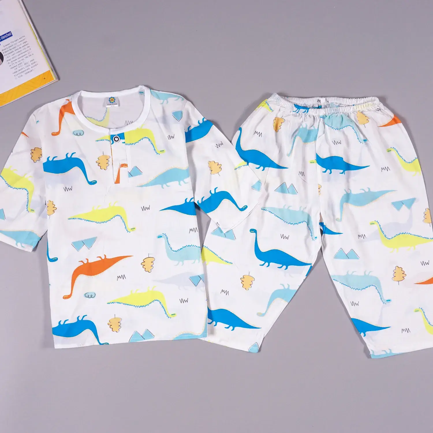 Children's Cartoon Cotton Silk Pajamas Set