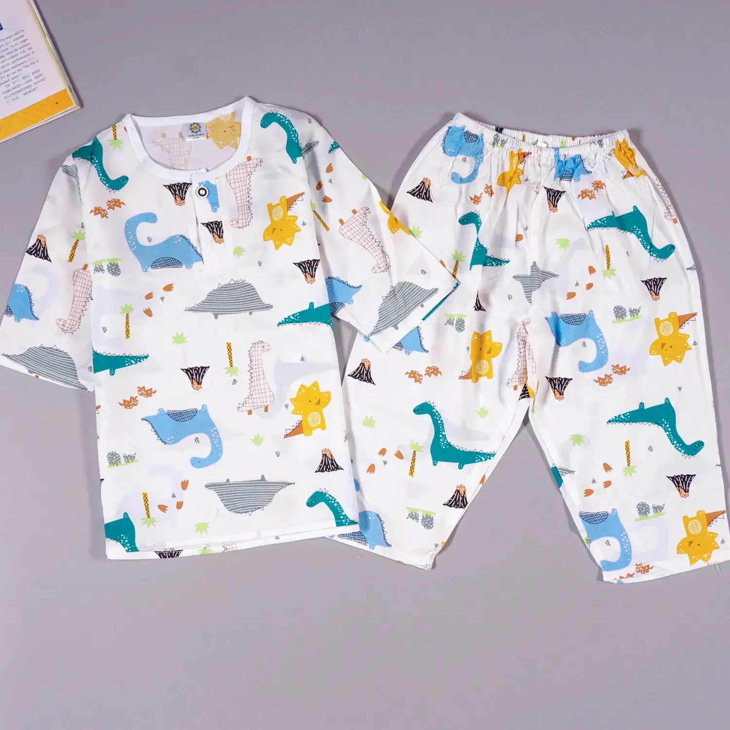 Children's Cartoon Cotton Silk Pajamas Set