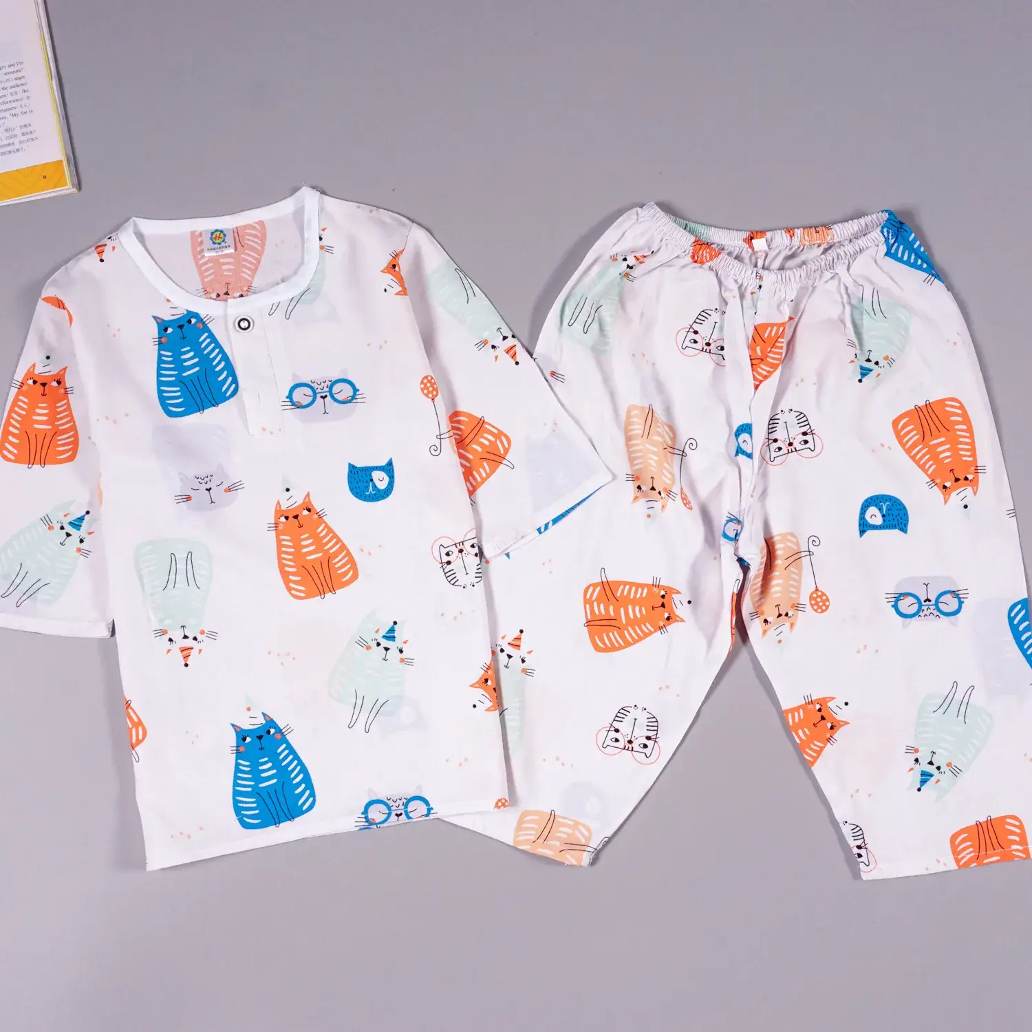 Children's Cartoon Cotton Silk Pajamas Set
