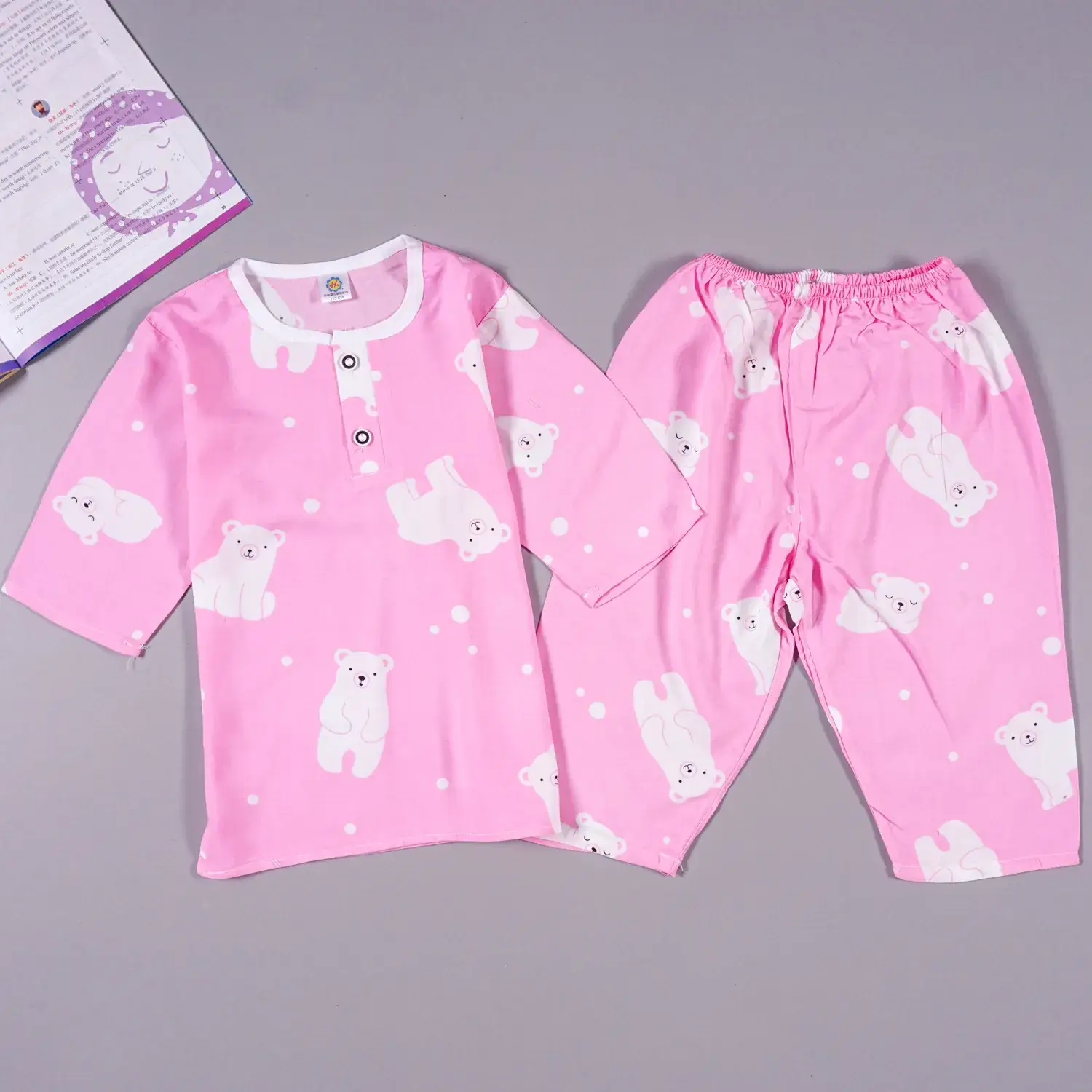 Children's Cartoon Cotton Silk Pajamas Set