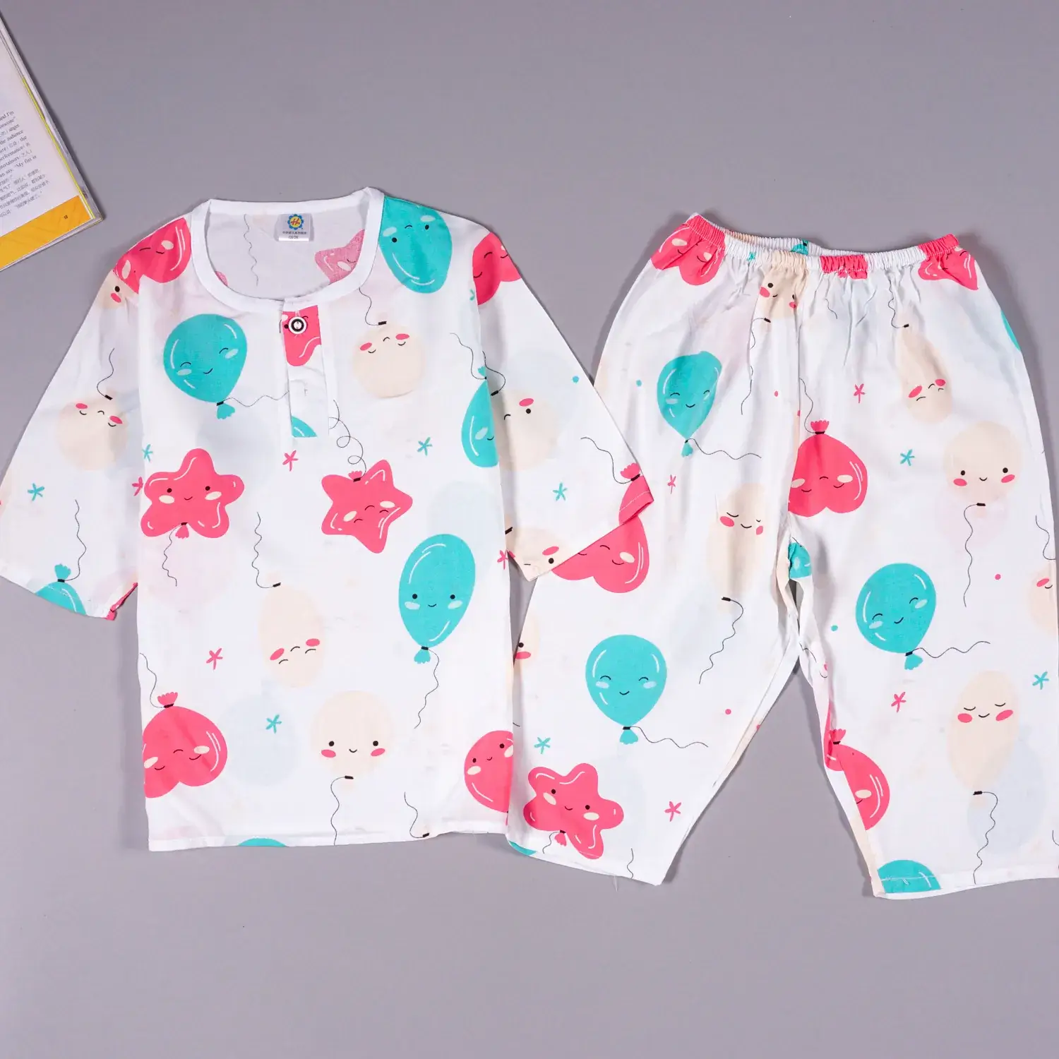 Children's Cartoon Cotton Silk Pajamas Set