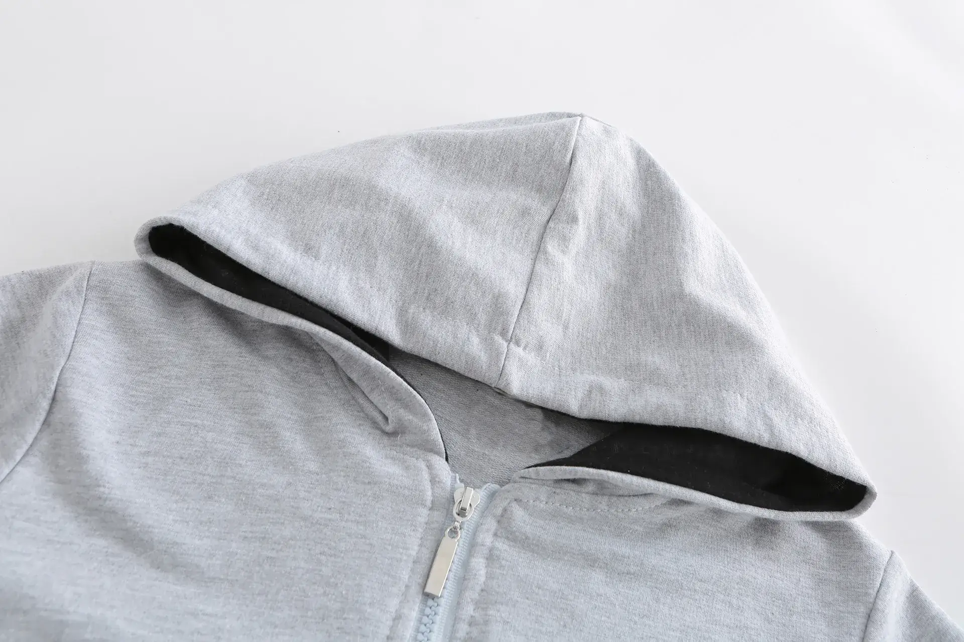 Men's Grey Hooded Sweatshirt Zipper Double Layer Medium Large — feature 4
