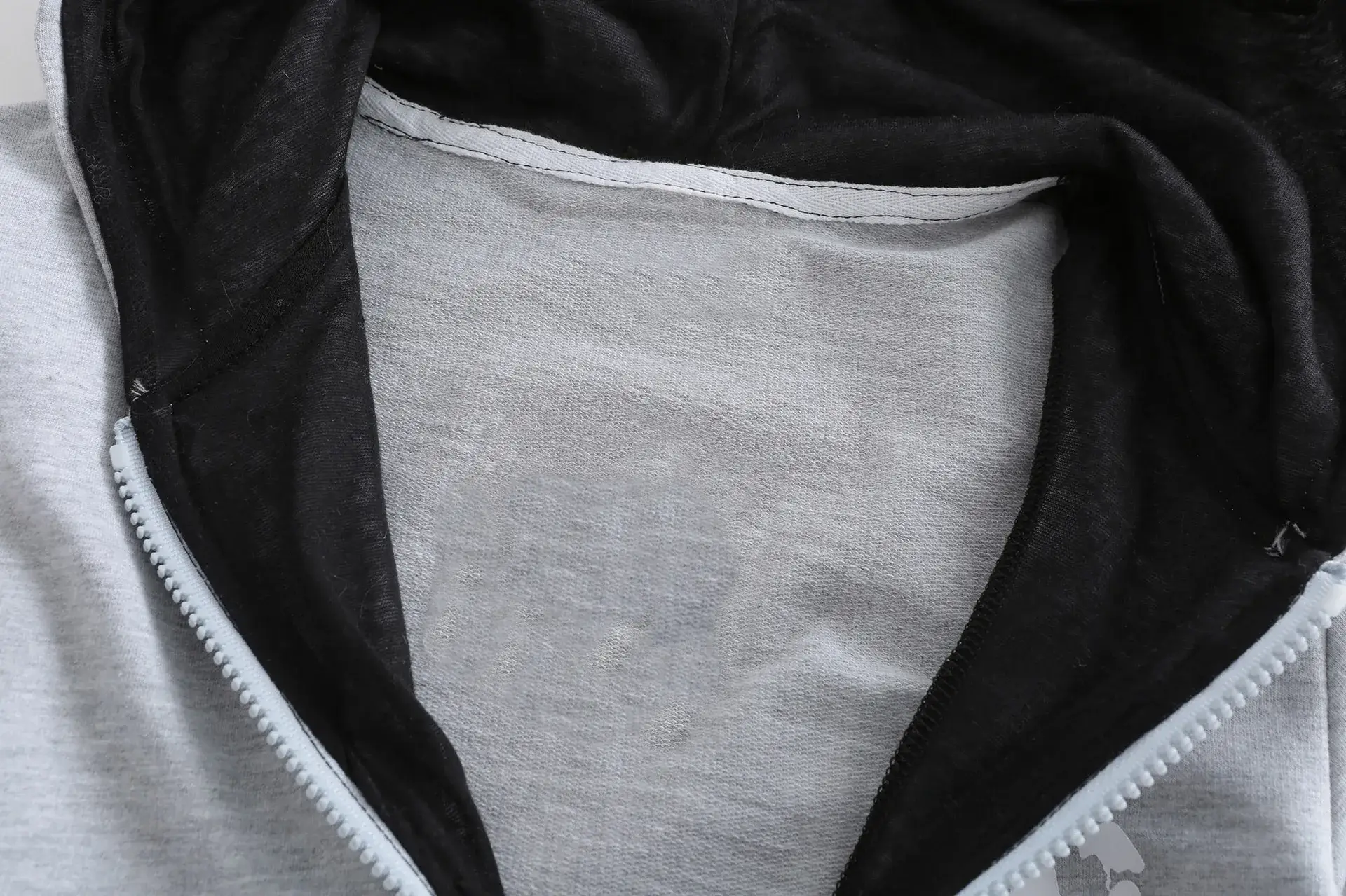 Men's Grey Hooded Sweatshirt Zipper Double Layer Medium Large — feature 6