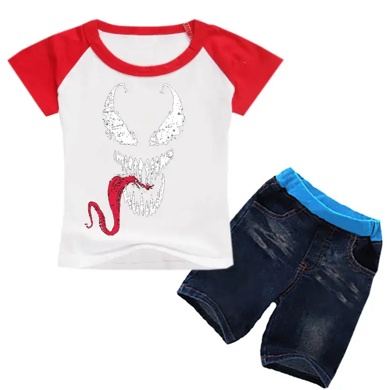 Children's Black Venom Print T-Shirt & Jeans Set — feature 10