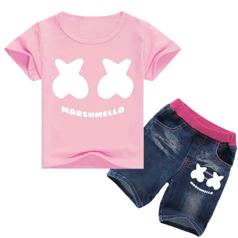Marshmello Kids T-Shirt & Shorts Set Black Blue - Image 6