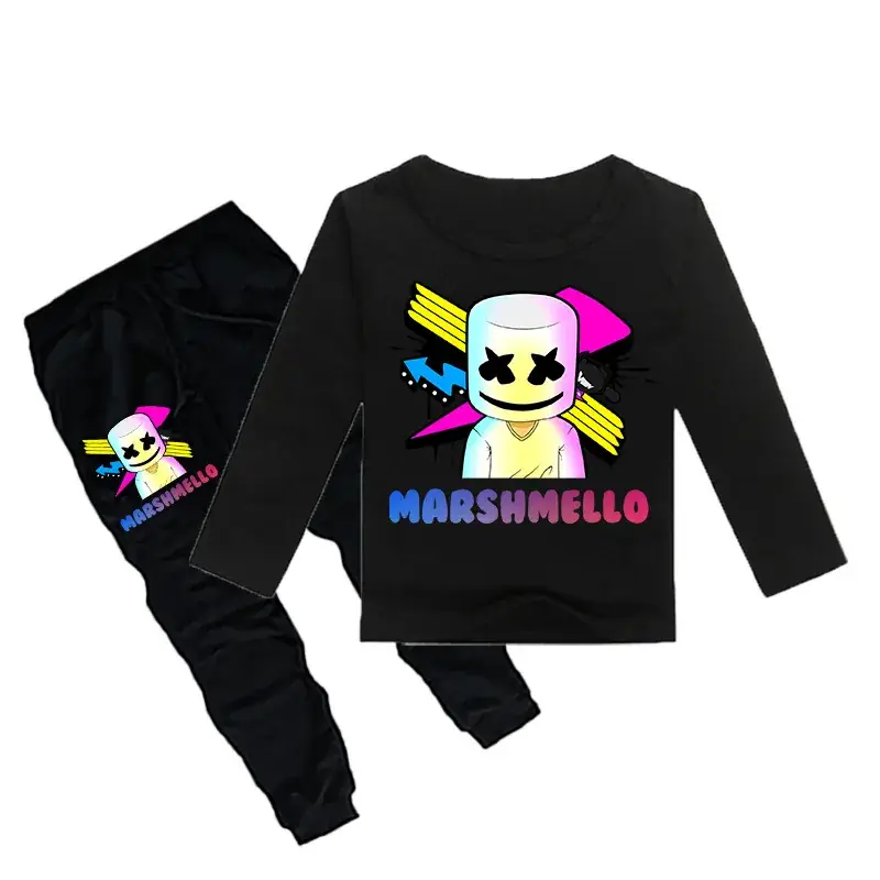 Kids Boys Red Cartoon T-Shirt & Black Pants Set - Image 7