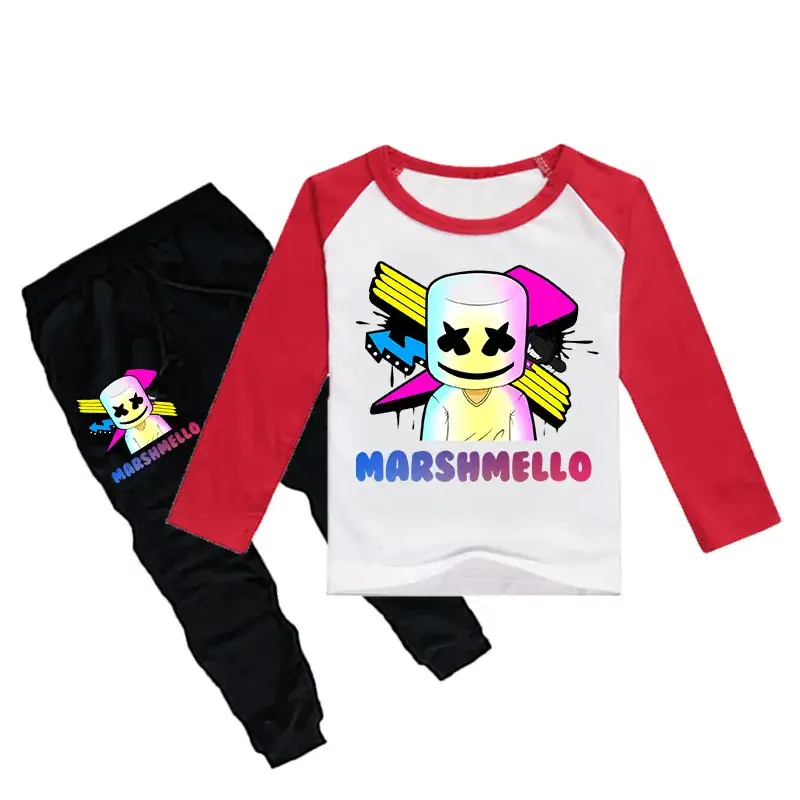Kids Boys Red Cartoon T-Shirt & Black Pants Set — feature 12