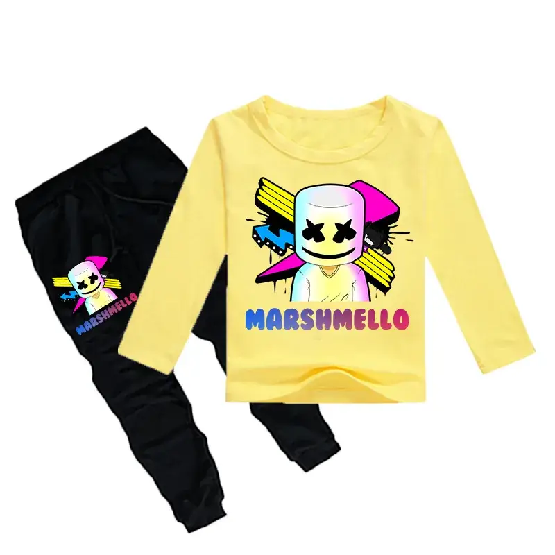 Kids Boys Red Cartoon T-Shirt & Black Pants Set - Image 3