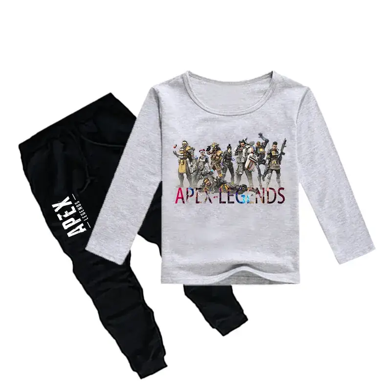 APEX Kids Yellow Long Sleeve T-Shirt + Black Trousers Set - Image 6