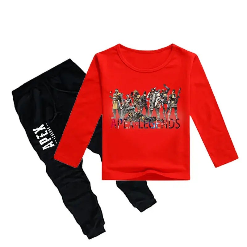 APEX Kids Yellow Long Sleeve T-Shirt + Black Trousers Set - Image 4
