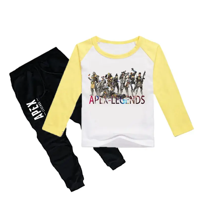 APEX Kids Yellow Long Sleeve T-Shirt + Black Trousers Set — feature 13