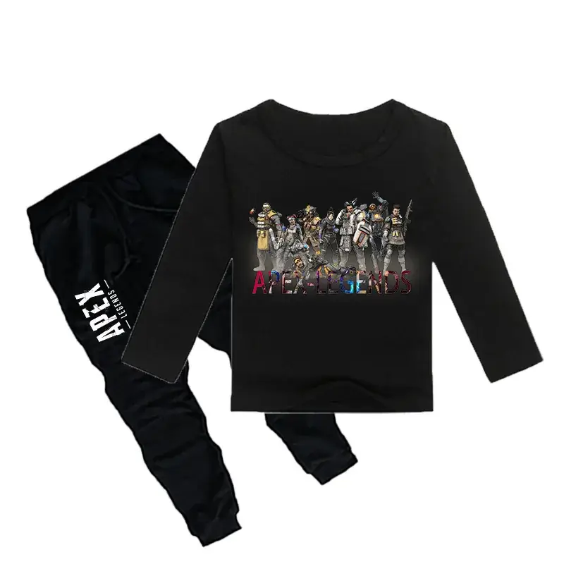 APEX Kids Yellow Long Sleeve T-Shirt + Black Trousers Set - Image 7