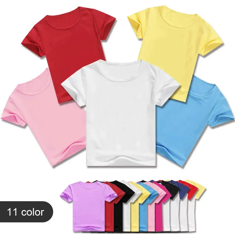 Kids Short Sleeve T-Shirt White Blue Cotton - Image 12